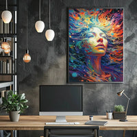 Ethereal Cosmic Transcendence Vibrant Colors Abstract Artistic Poster PosterGoat
