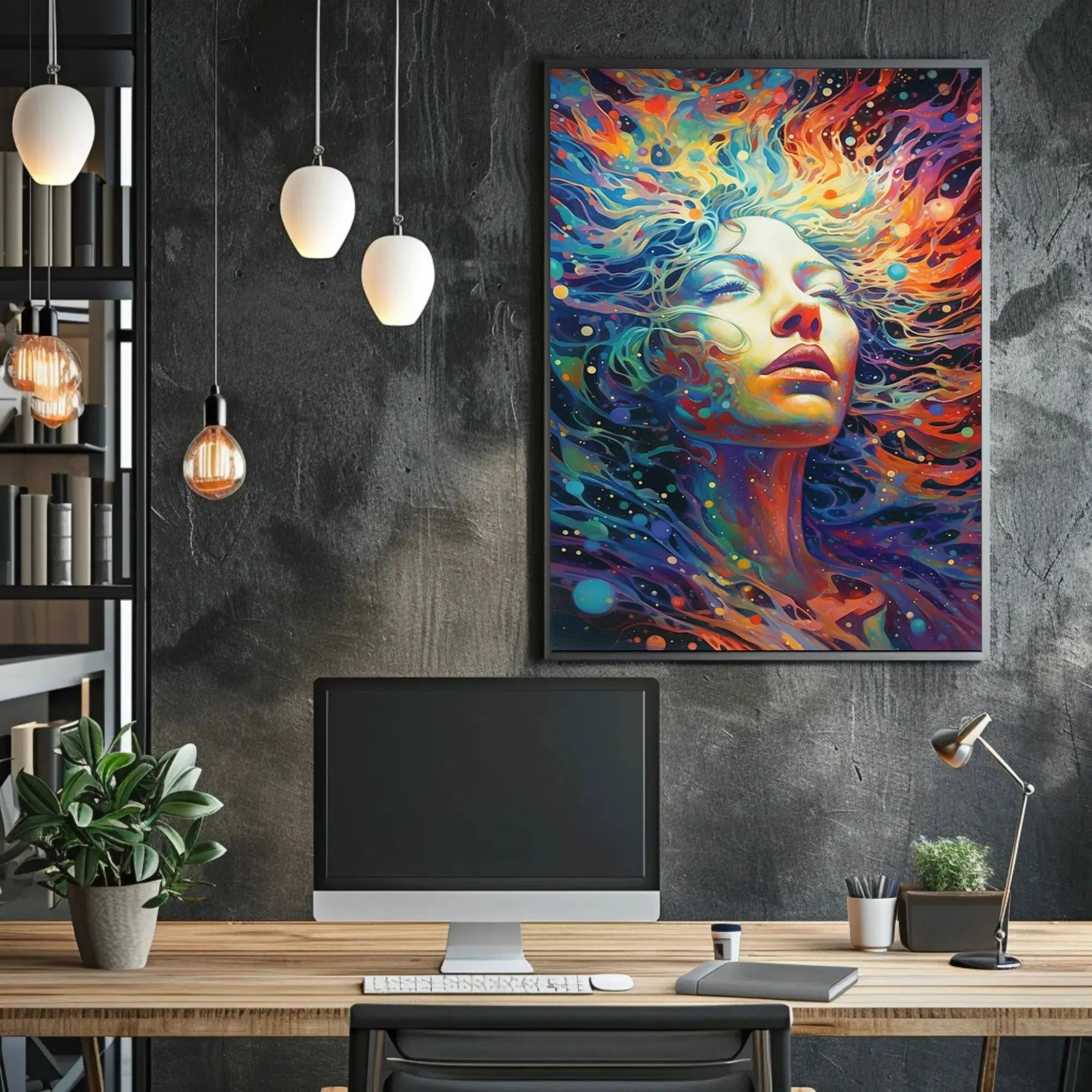 Ethereal Cosmic Transcendence Vibrant Colors Abstract Artistic Poster PosterGoat
