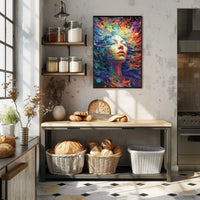 Ethereal Cosmic Transcendence Vibrant Colors Abstract Artistic Poster PosterGoat