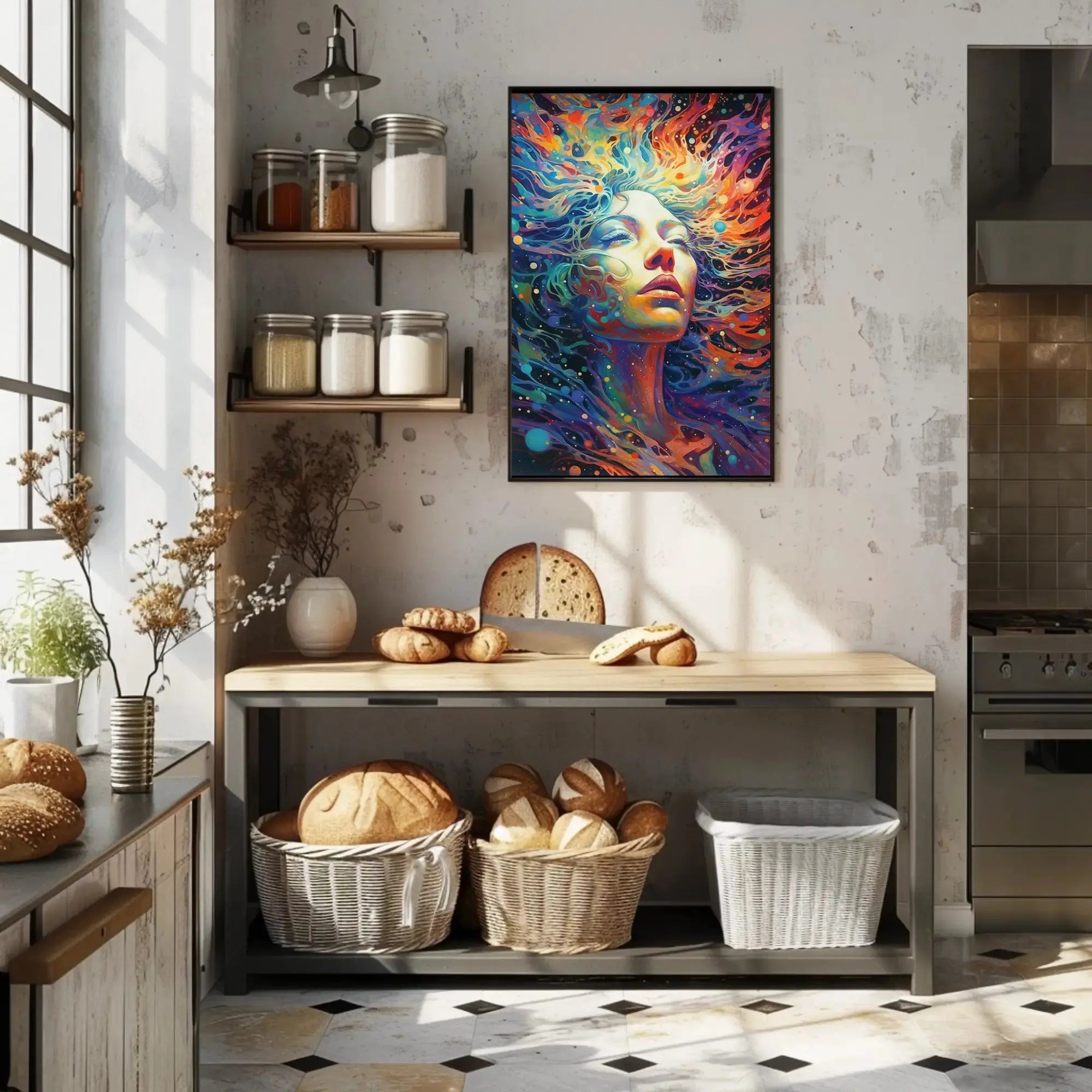 Ethereal Cosmic Transcendence Vibrant Colors Abstract Artistic Poster PosterGoat
