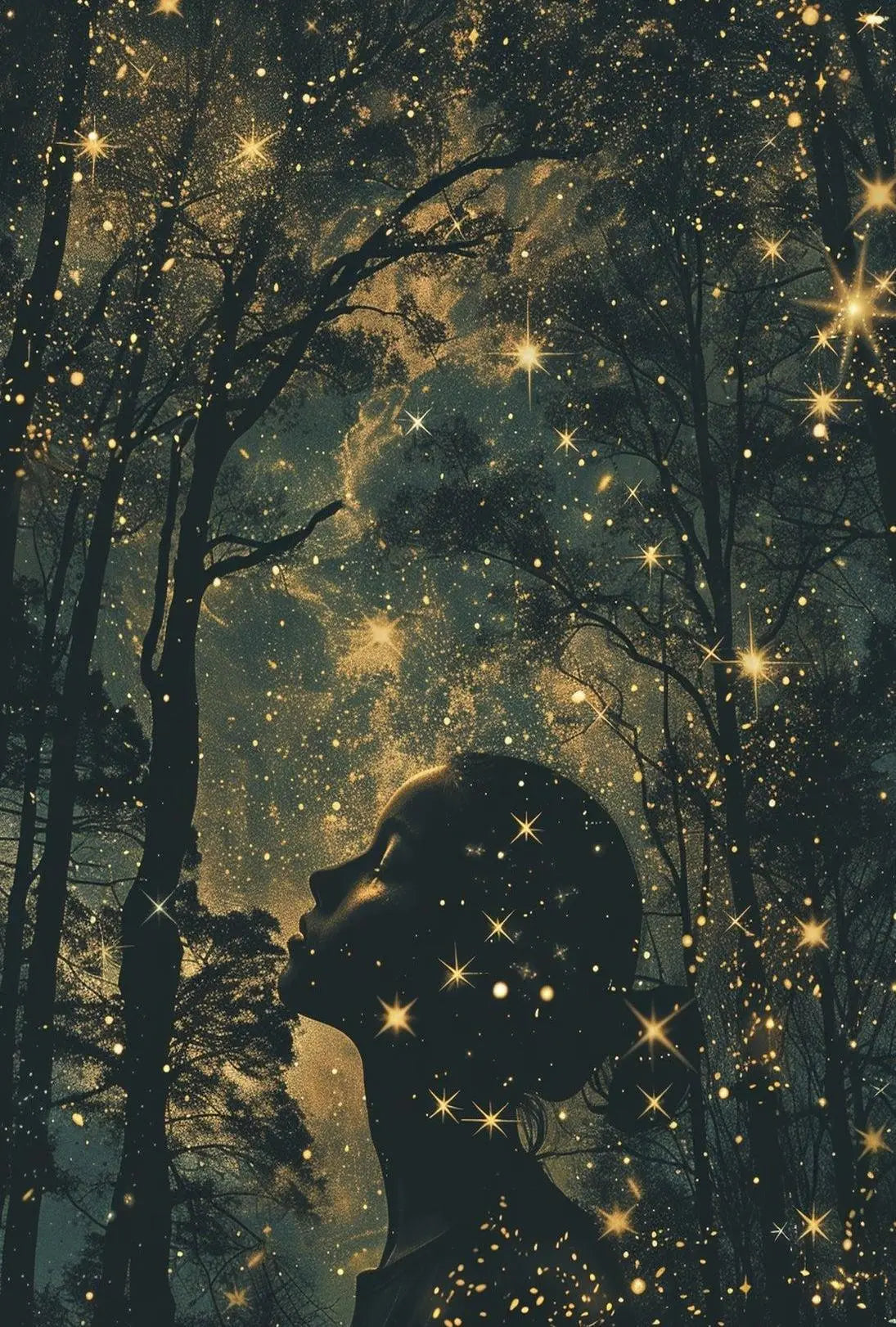 Ethereal Nightscape Silhouette Art - Artistic Poster PosterGoat