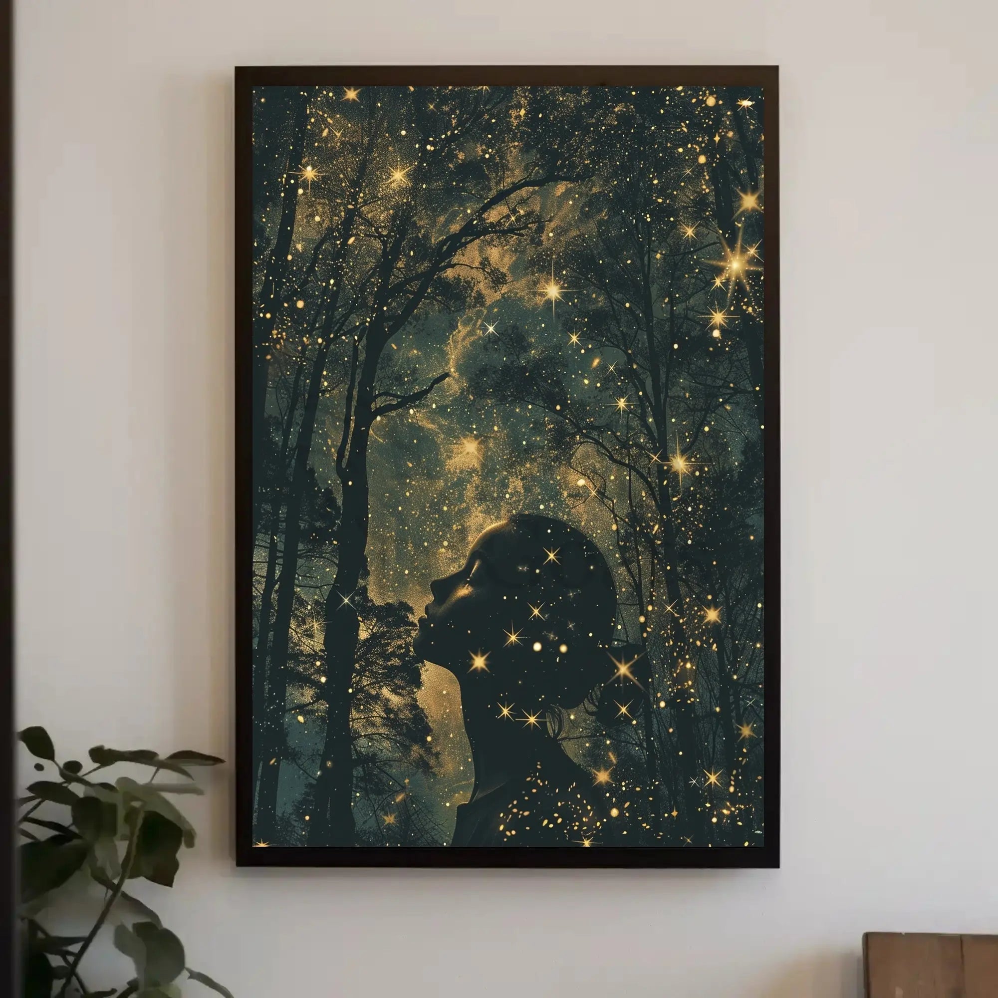 Ethereal Nightscape Silhouette Art - Artistic Poster PosterGoat