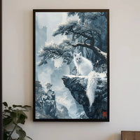 Ethereal Winter Landscape with Mystical Fox Art Poster PosterGoat