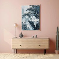 Ethereal Winter Landscape with Mystical Fox Art Poster PosterGoat