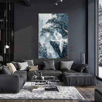 Ethereal Winter Landscape with Mystical Fox Art Poster PosterGoat