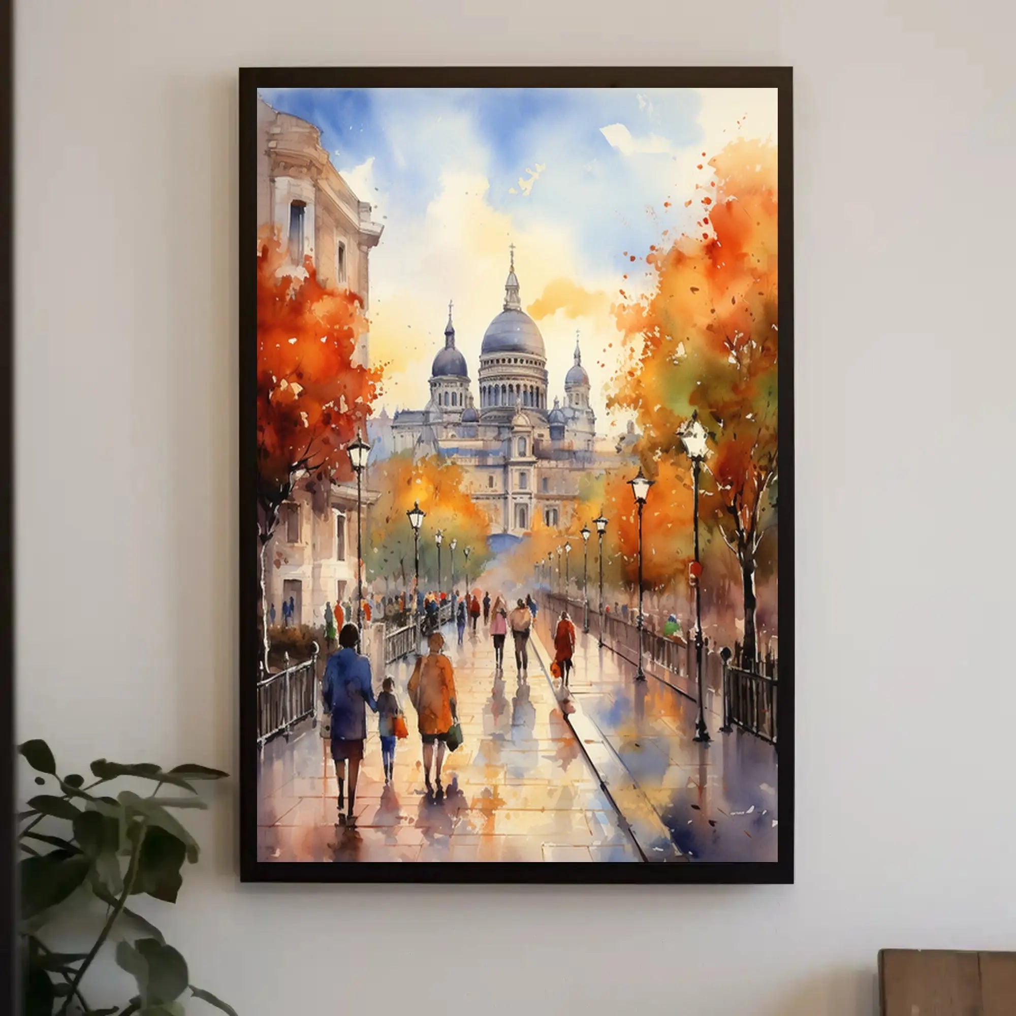 European Fall Scene Watercolor Art Travel Poster PosterGoat