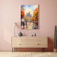 European Fall Scene Watercolor Art Travel Poster PosterGoat