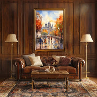 European Fall Scene Watercolor Art Travel Poster PosterGoat