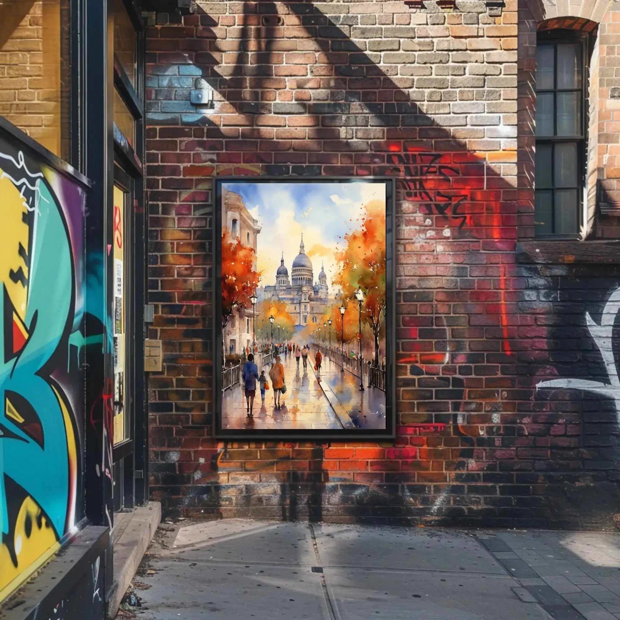 European Fall Scene Watercolor Art Travel Poster PosterGoat