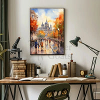 European Fall Scene Watercolor Art Travel Poster PosterGoat