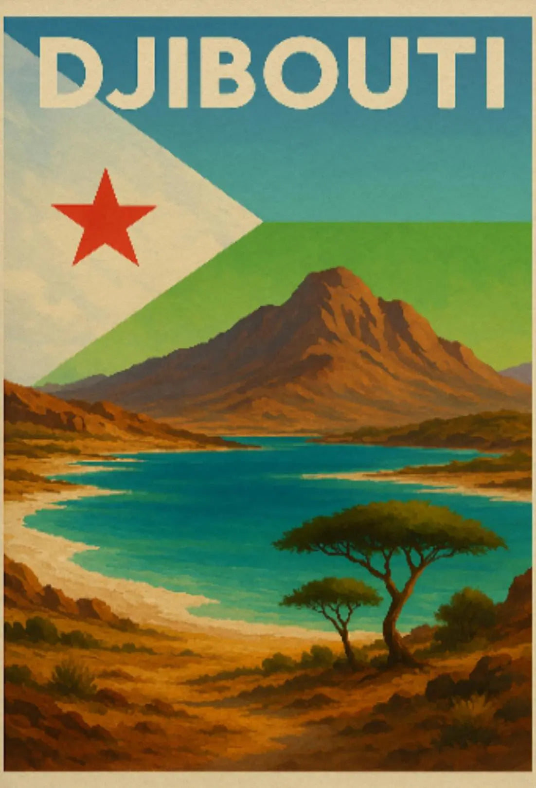 Explore Scenic Beauty with Vintage Djibouti Travel Poster PosterGoat