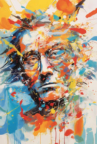 Expressionist Male Portrait with Vibrant Colors Artistic Poster PosterGoat