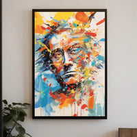 Expressionist Male Portrait with Vibrant Colors Artistic Poster PosterGoat