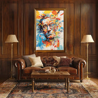 Expressionist Male Portrait with Vibrant Colors Artistic Poster PosterGoat