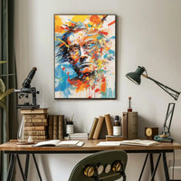 Expressionist Male Portrait with Vibrant Colors Artistic Poster PosterGoat