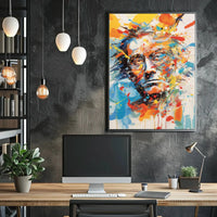 Expressionist Male Portrait with Vibrant Colors Artistic Poster PosterGoat