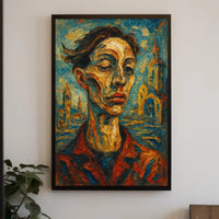 Expressionist Portrait with Medieval Influence: Abstract, Artistic, or Pop Culture Poster PosterGoat