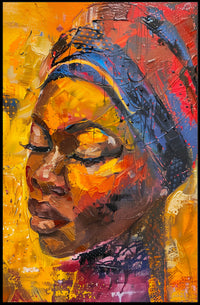 Expressive Abstract Portrait with Vibrant Colors in Artistic Poster PosterGoat
