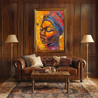 Expressive Abstract Portrait with Vibrant Colors in Artistic Poster PosterGoat