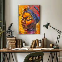 Expressive Abstract Portrait with Vibrant Colors in Artistic Poster PosterGoat