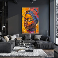 Expressive Abstract Portrait with Vibrant Colors in Artistic Poster PosterGoat