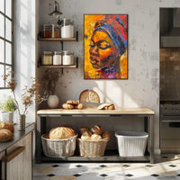 Expressive Abstract Portrait with Vibrant Colors in Artistic Poster PosterGoat