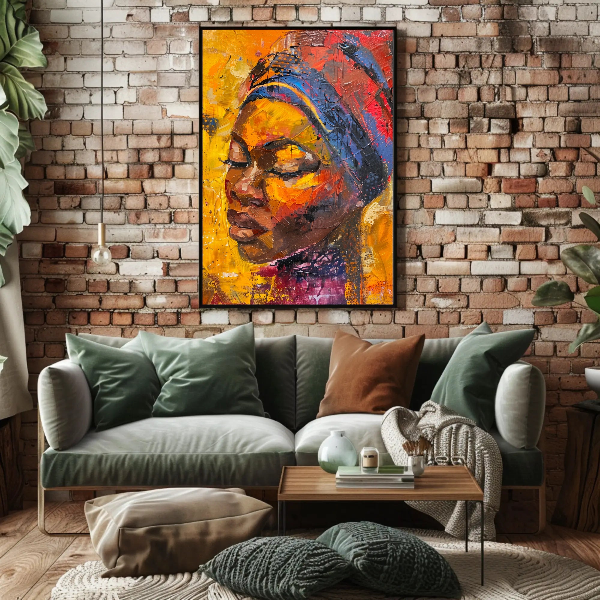 Expressive Abstract Portrait with Vibrant Colors in Artistic Poster PosterGoat