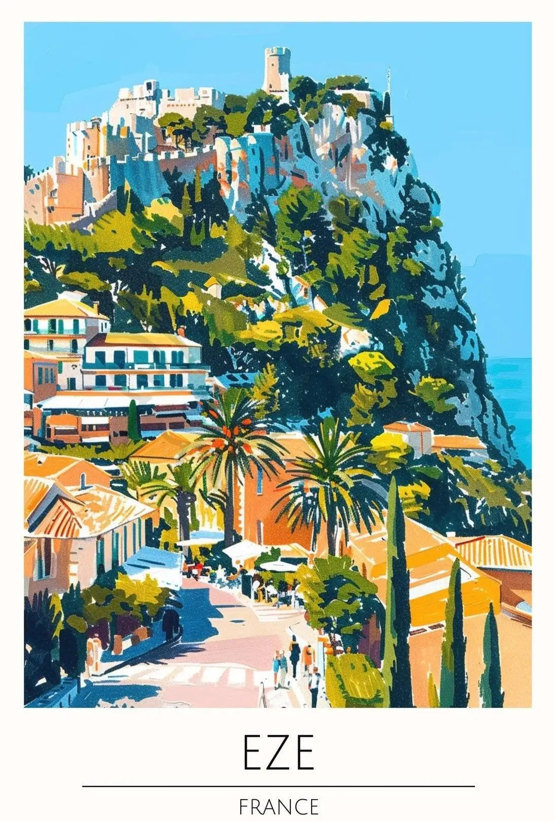 Èze France Hilltop Charm Travel Poster PosterGoat