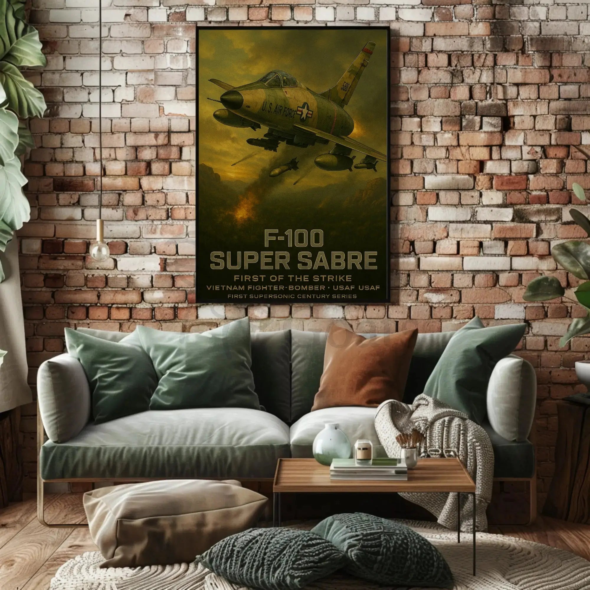 F-100 Super Sabre Historical Military Aviation Poster PosterGoat