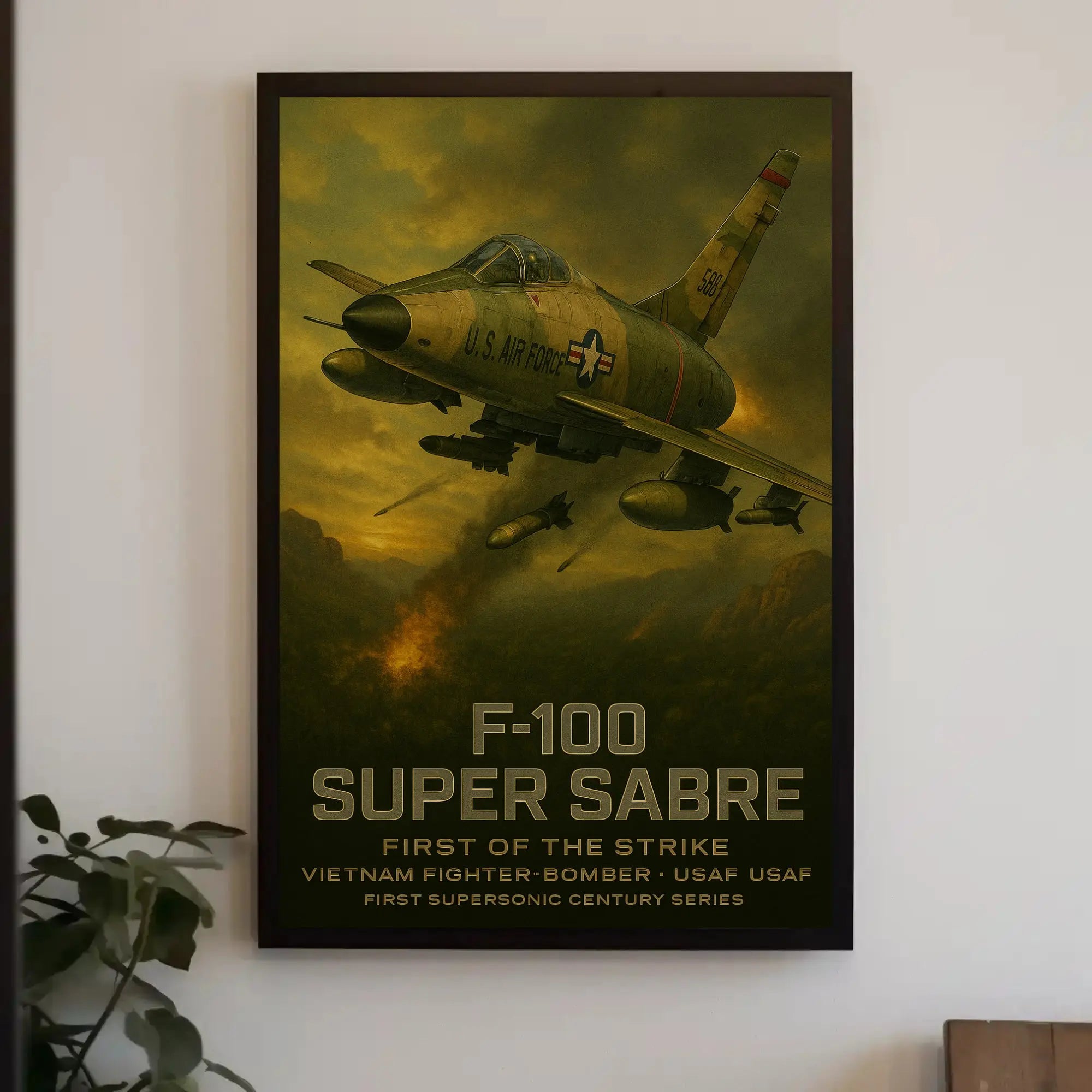 F-100 Super Sabre Historical Military Aviation Poster PosterGoat