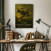 F-100 Super Sabre Historical Military Aviation Poster PosterGoat