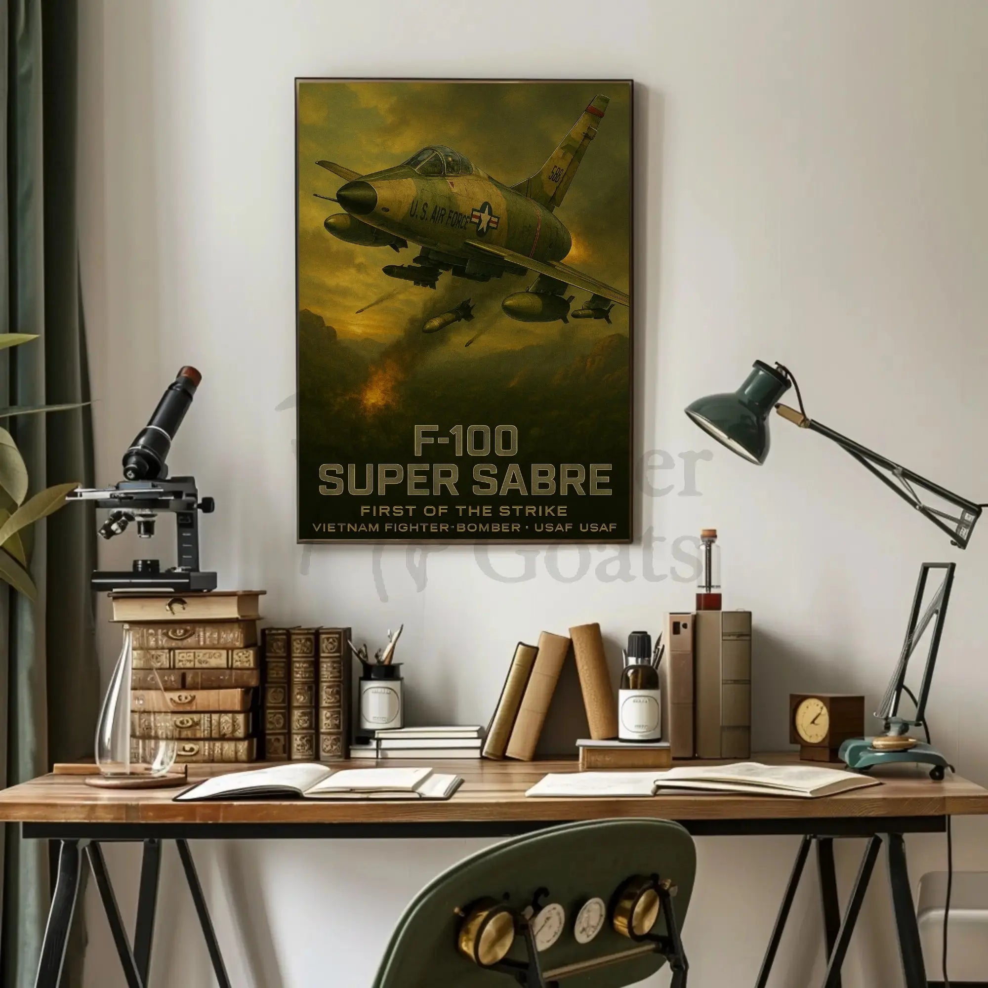 F-100 Super Sabre Historical Military Aviation Poster PosterGoat
