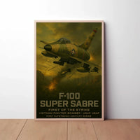 F-100 Super Sabre Historical Military Aviation Poster PosterGoat