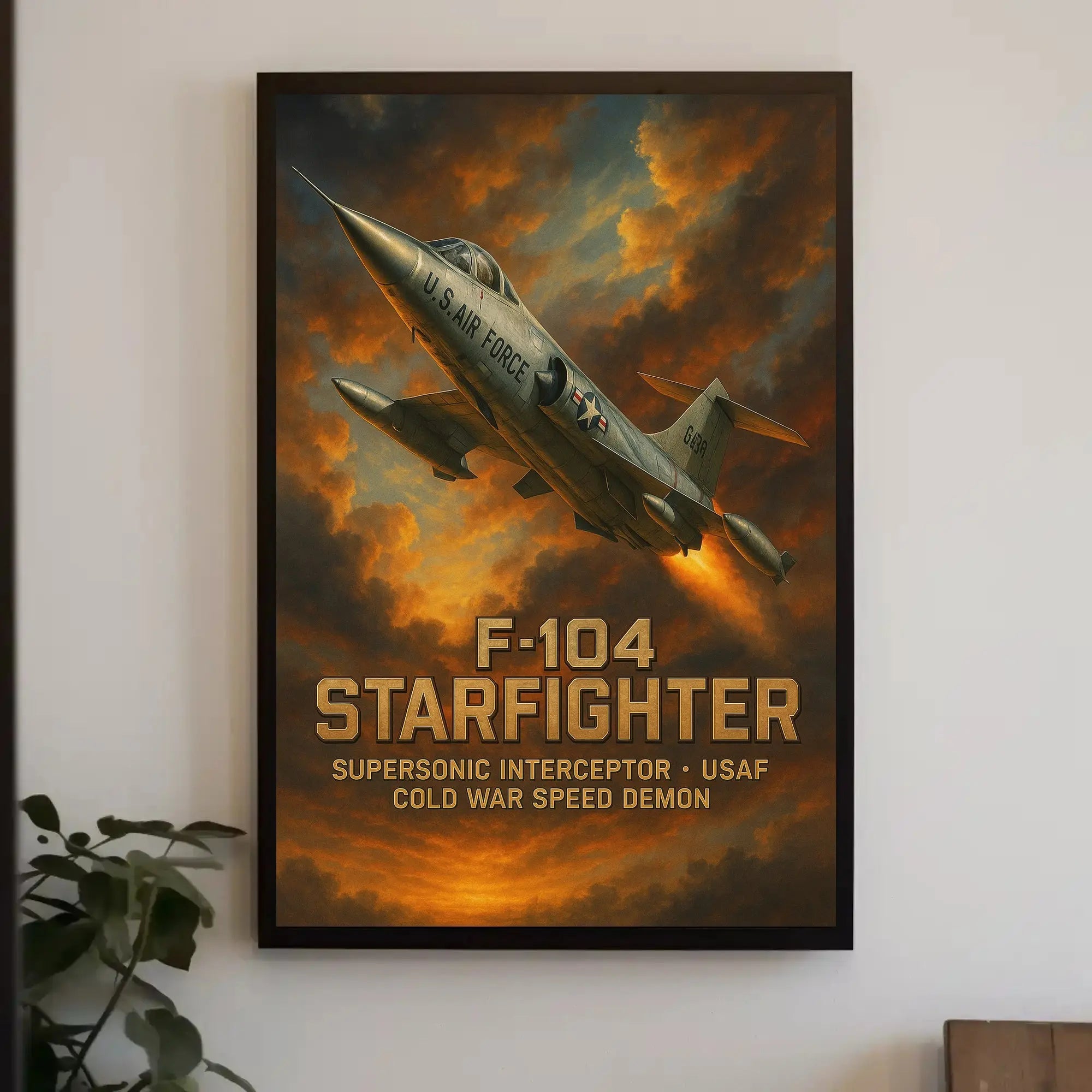 F-104 Starfighter Cold War Speed Demon Military Poster PosterGoat