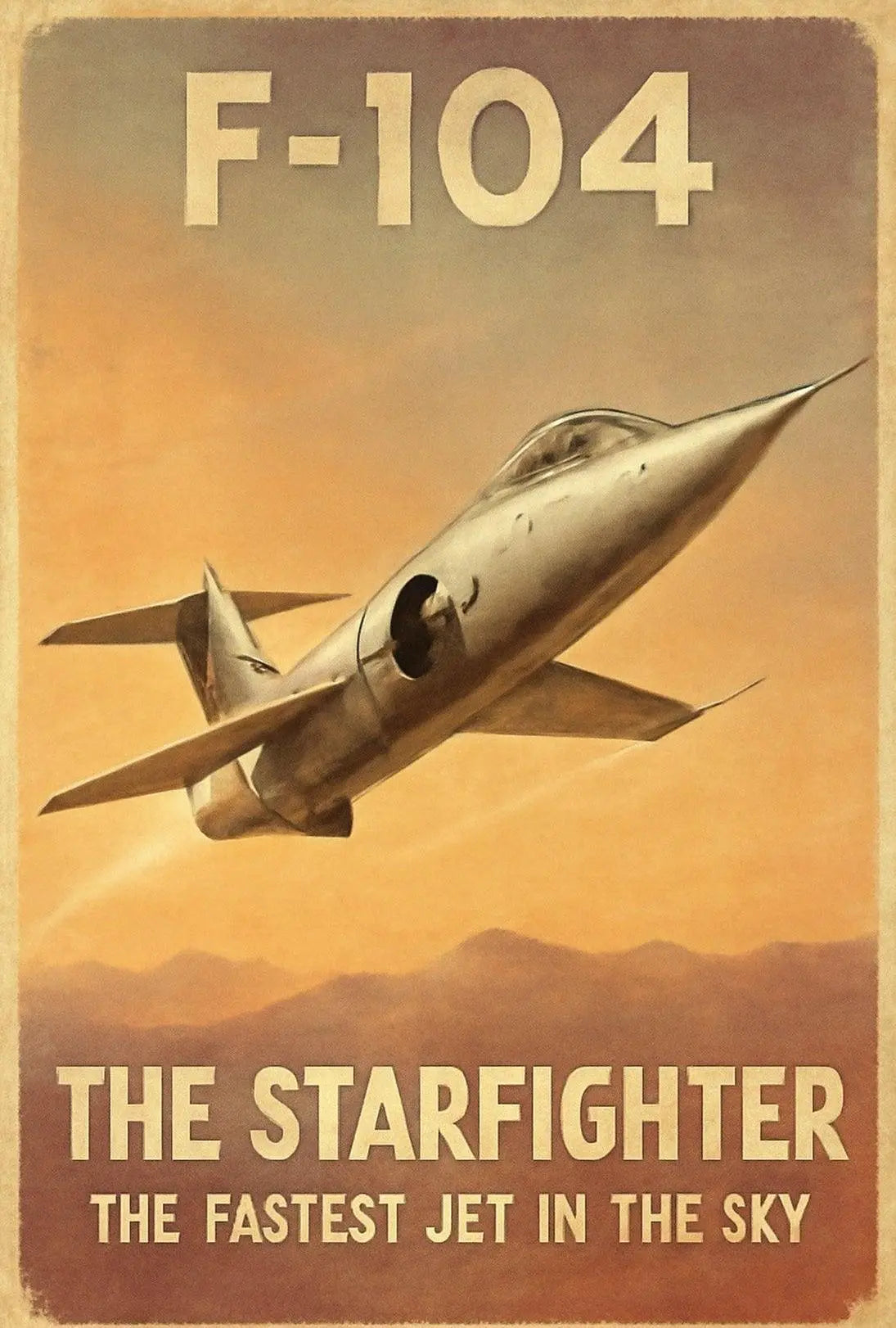 F-104 Starfighter: Vintage Speed Aviation Poster PosterGoat