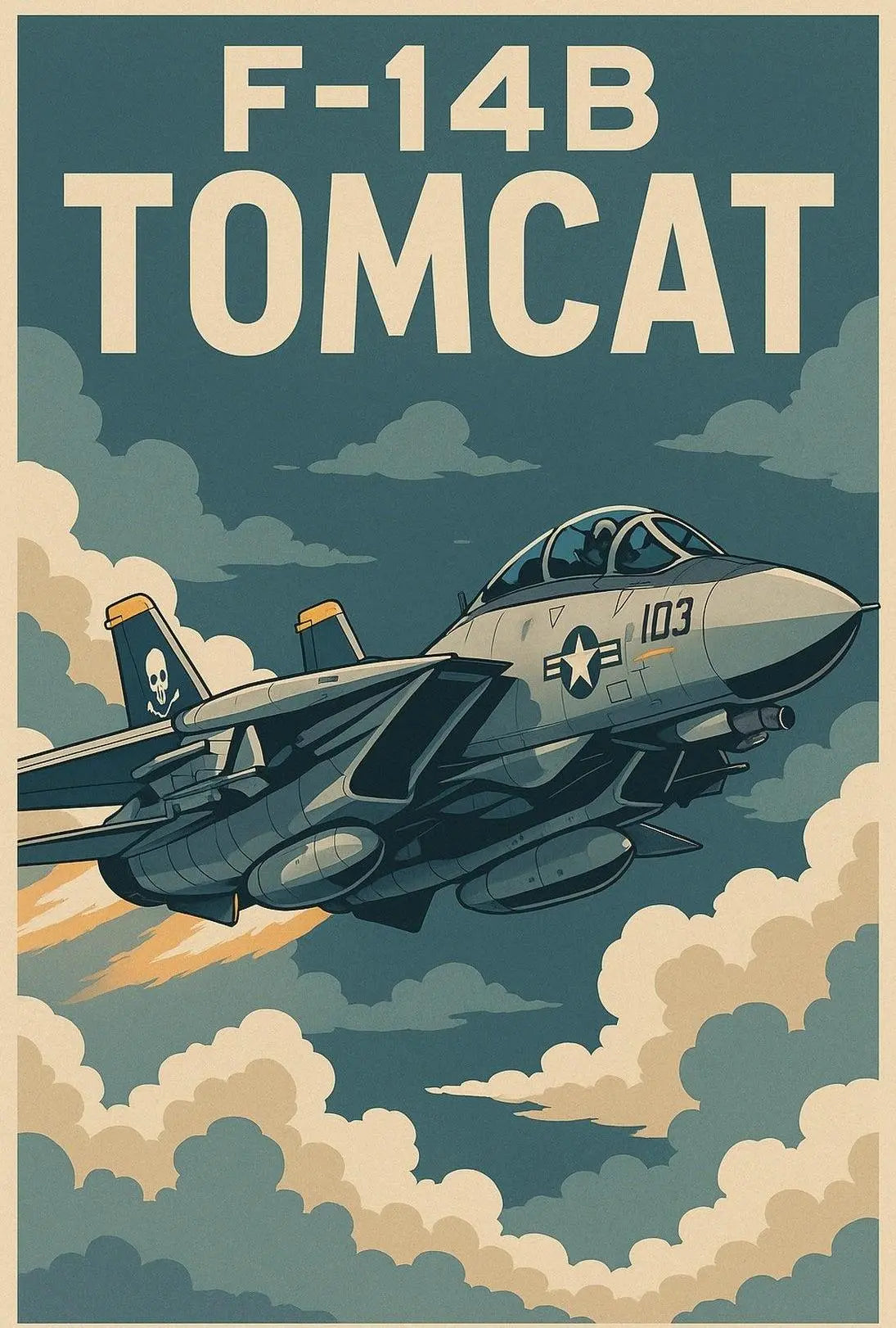 F-14B Tomcat Fighter Jet Vintage Poster PosterGoat