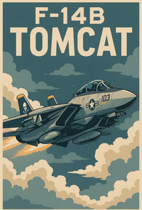 F-14B Tomcat Fighter Jet Vintage Poster PosterGoat