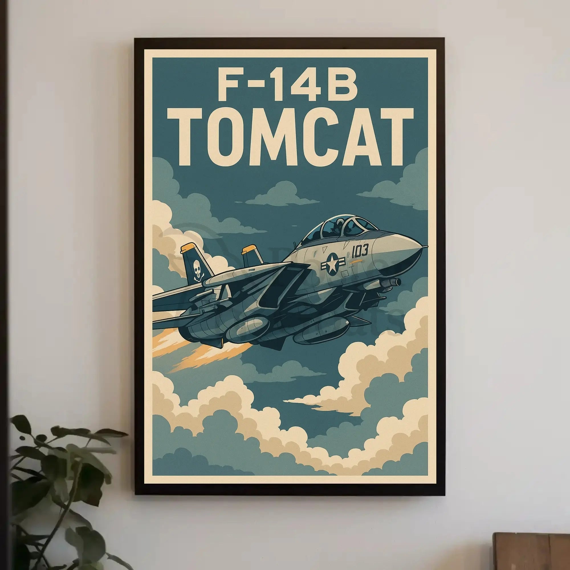 F-14B Tomcat Fighter Jet Vintage Poster PosterGoat