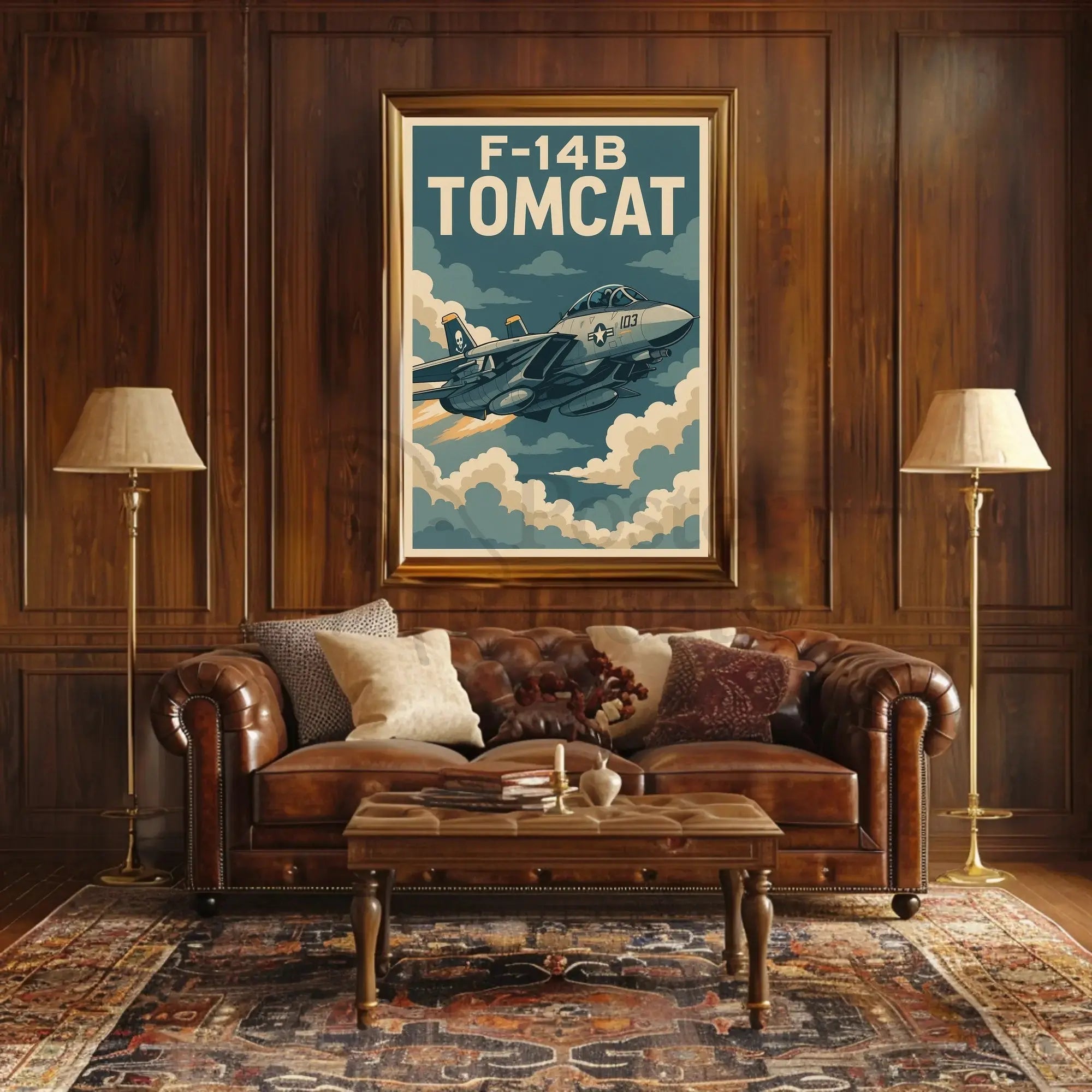 F-14B Tomcat Fighter Jet Vintage Poster PosterGoat