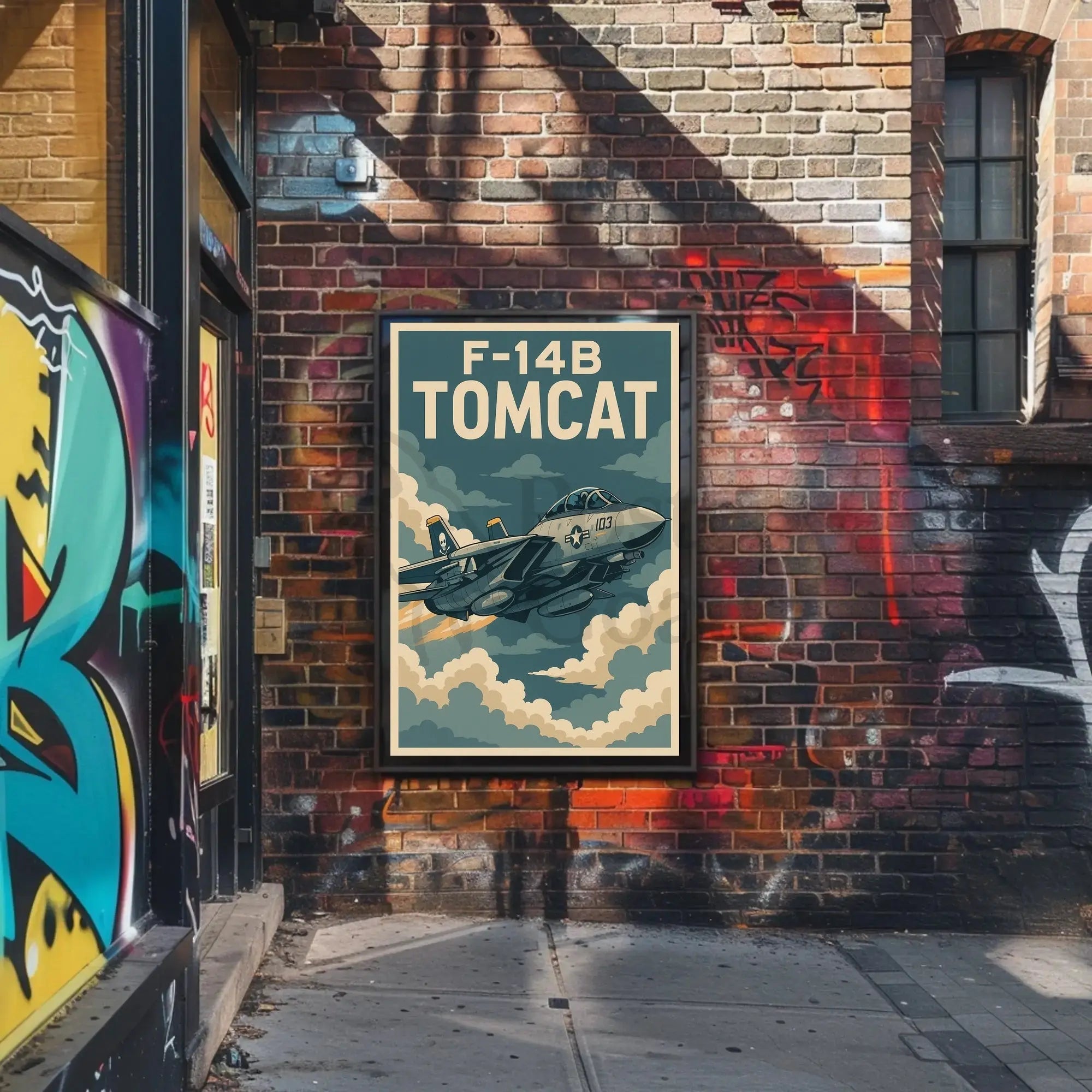 F-14B Tomcat Fighter Jet Vintage Poster PosterGoat