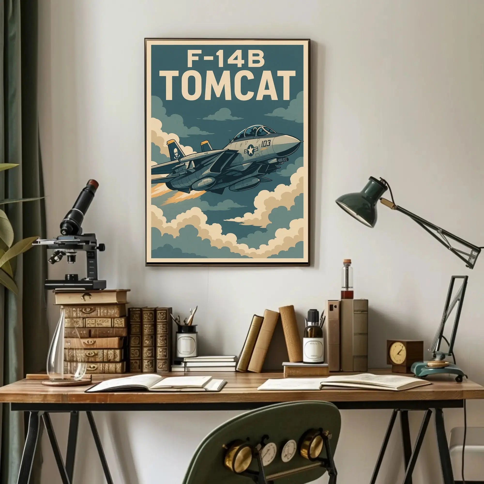 F-14B Tomcat Fighter Jet Vintage Poster PosterGoat