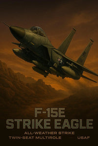 F-15E Strike Eagle All-Weather Military Aviation Poster PosterGoat