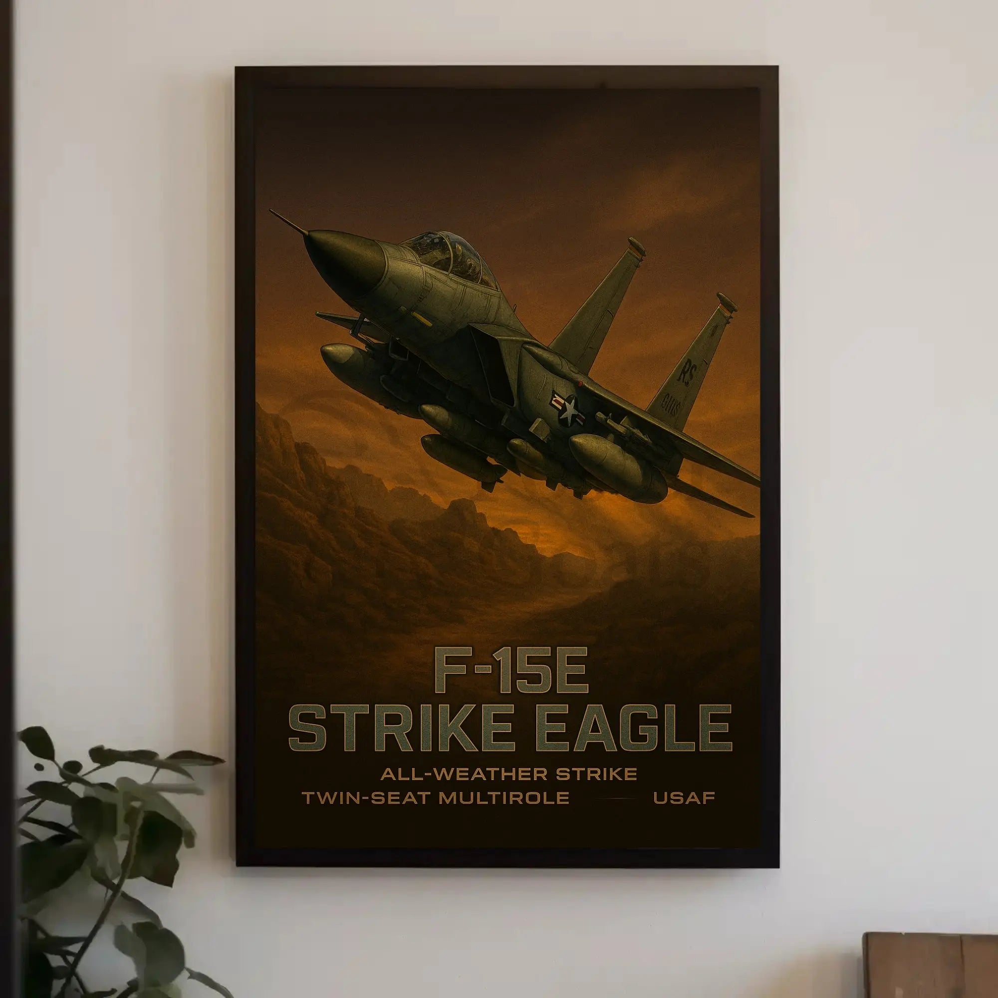 F-15E Strike Eagle All-Weather Military Aviation Poster PosterGoat
