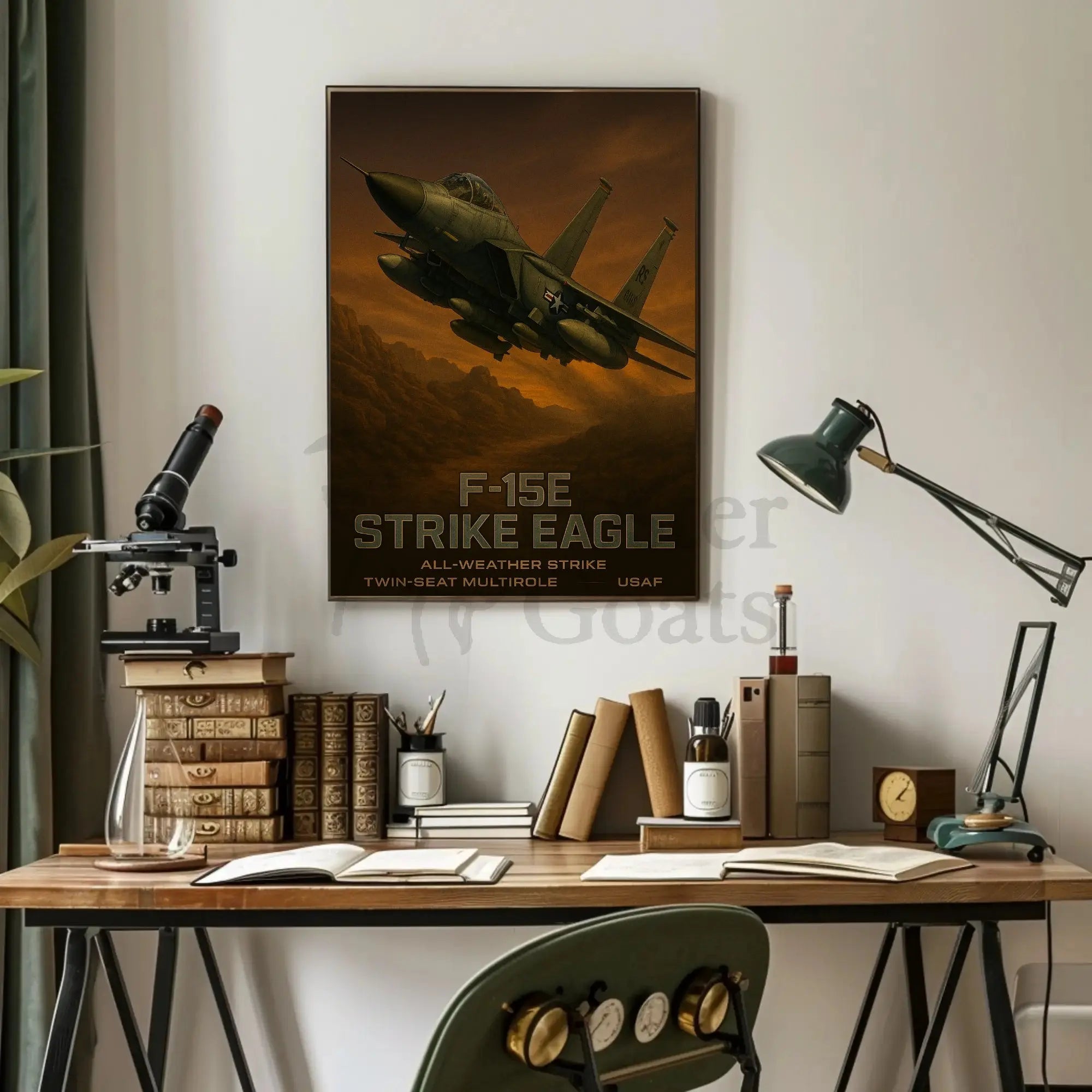 F-15E Strike Eagle All-Weather Military Aviation Poster PosterGoat