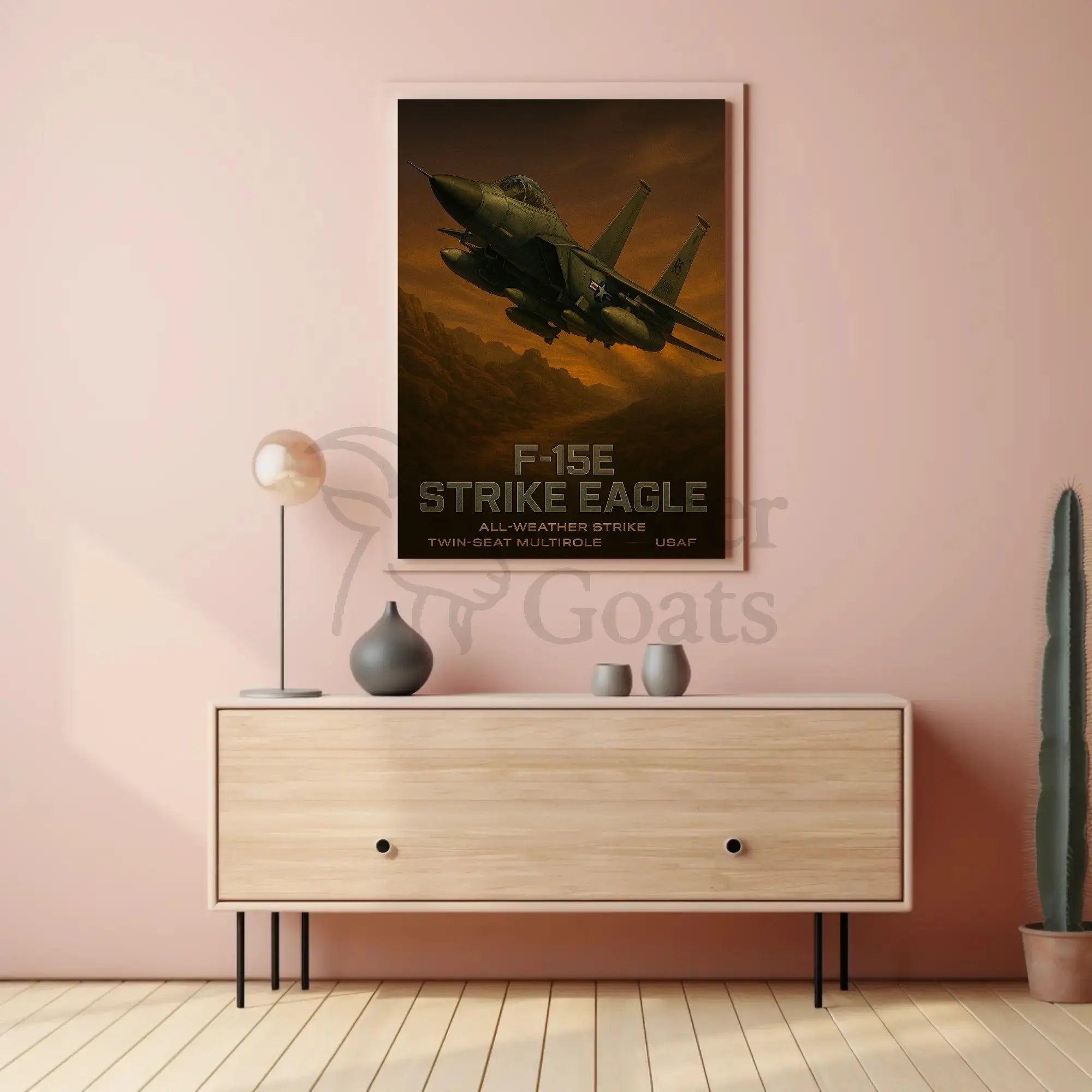 F-15E Strike Eagle All-Weather Military Aviation Poster PosterGoat