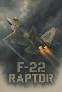 F-22 Raptor Jet in Flight Military Poster PosterGoat