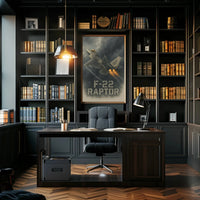 F-22 Raptor Jet in Flight Military Poster PosterGoat