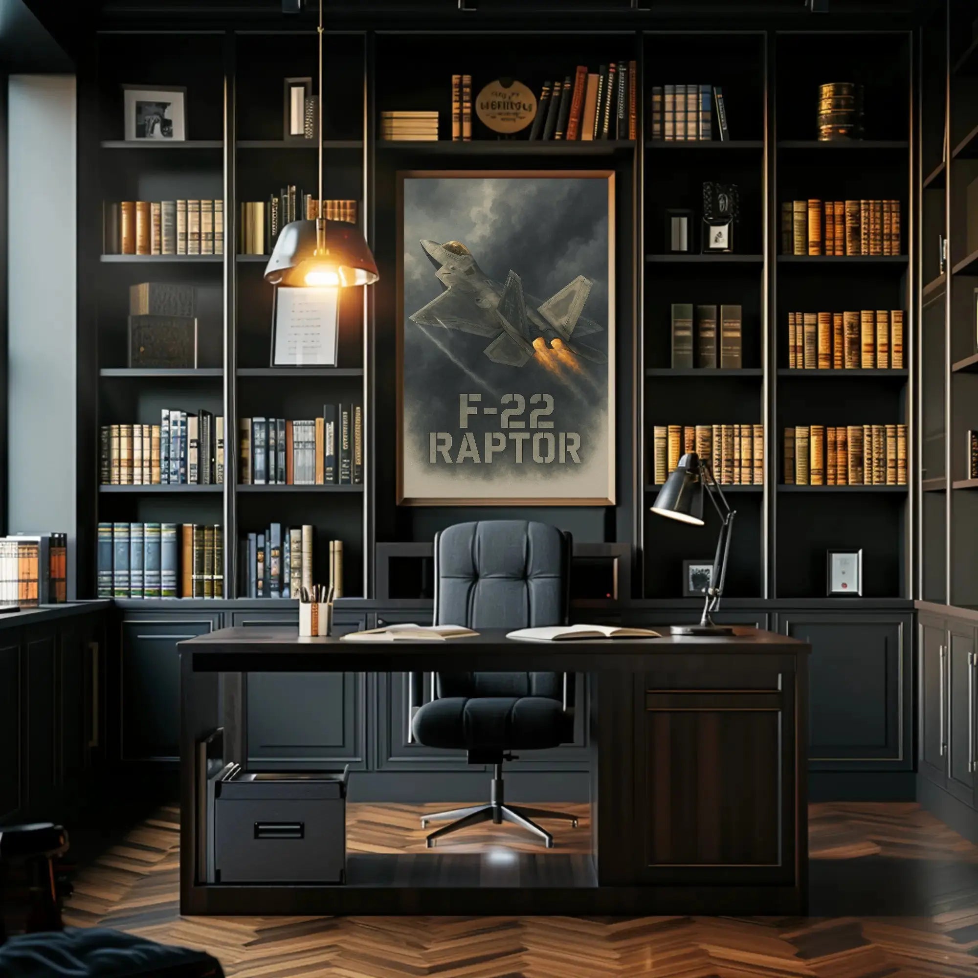 F-22 Raptor Jet in Flight Military Poster PosterGoat