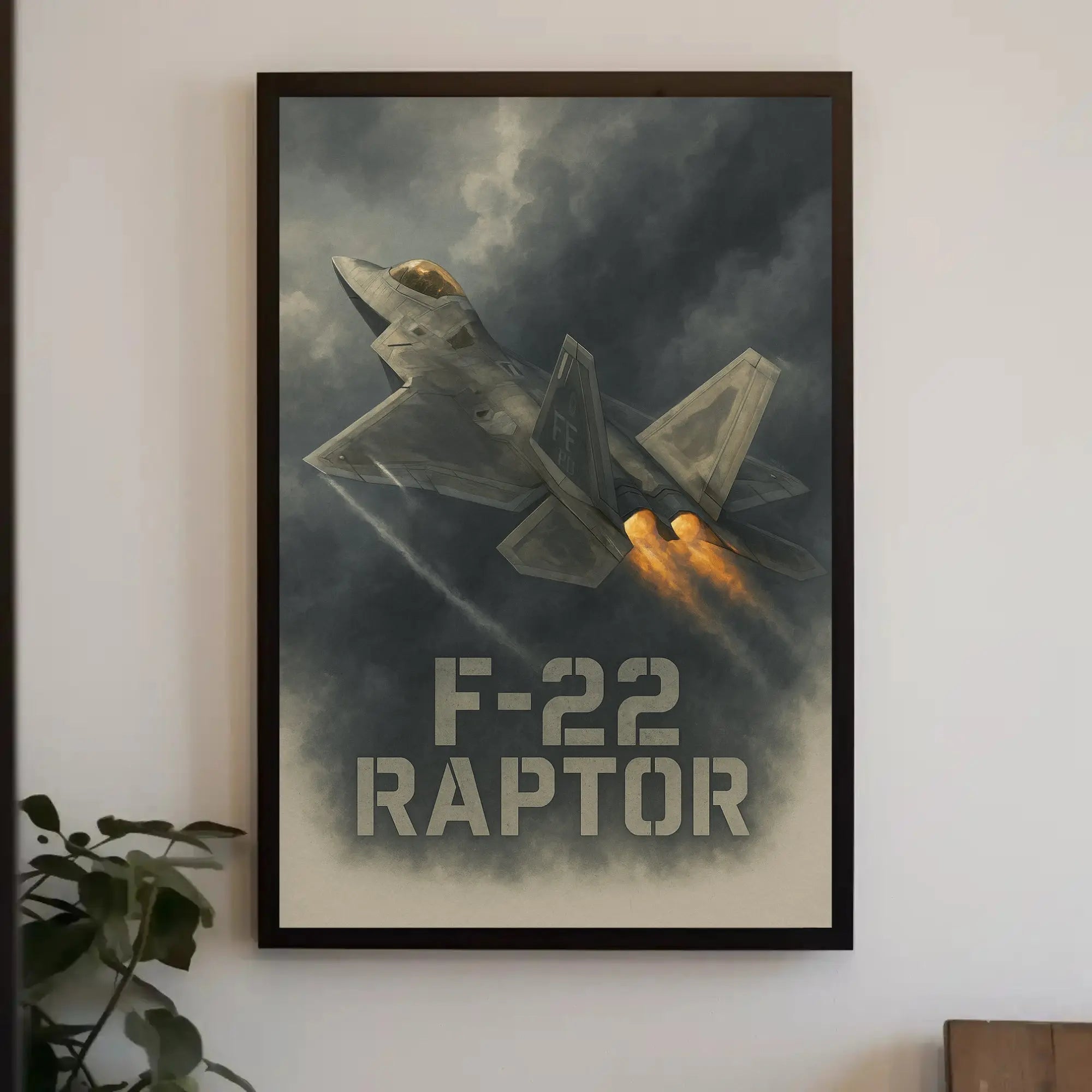 F-22 Raptor Jet in Flight Military Poster PosterGoat