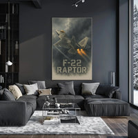 F-22 Raptor Jet in Flight Military Poster PosterGoat